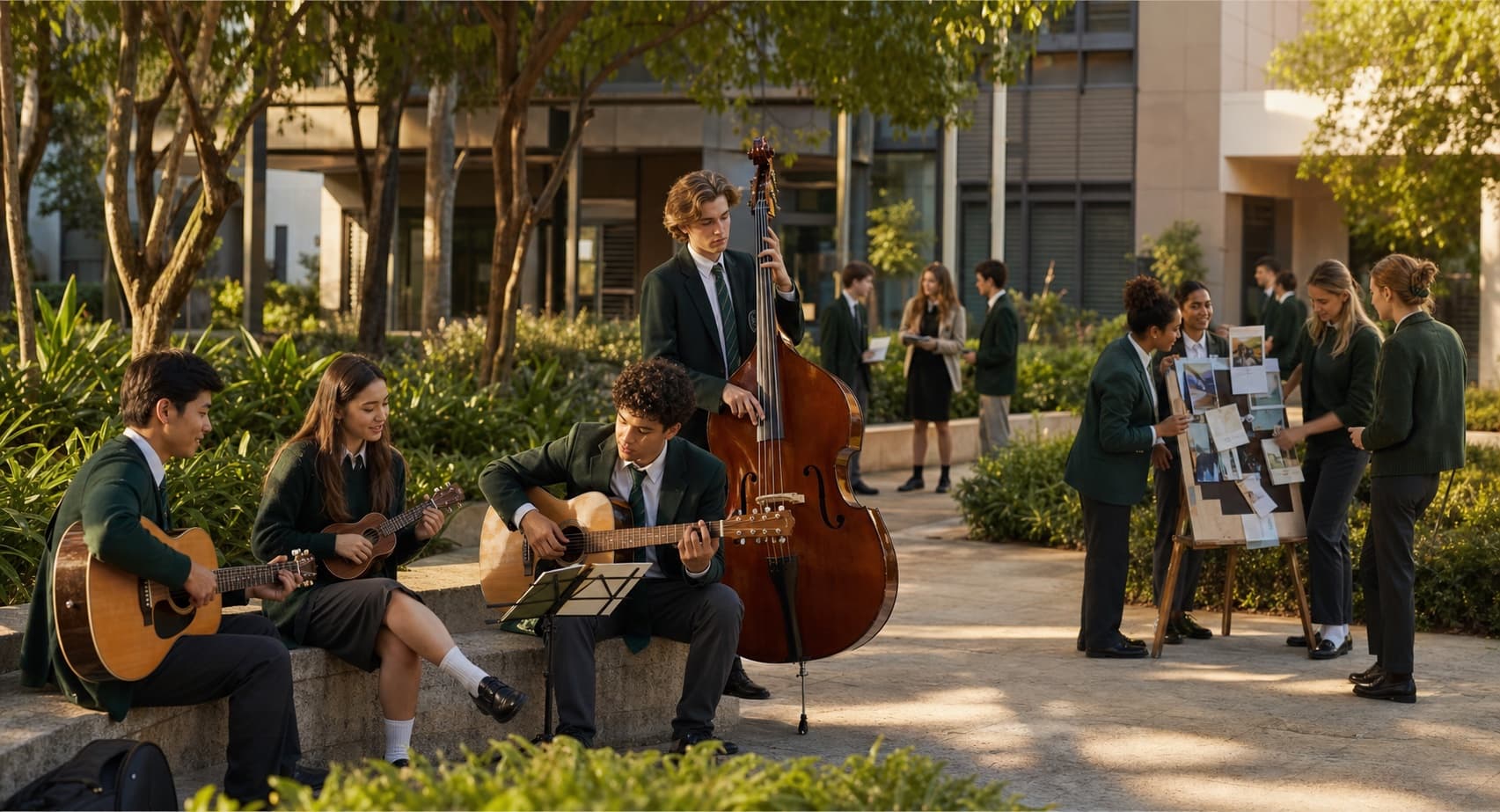 Oakridge students enjoying music and creative activities